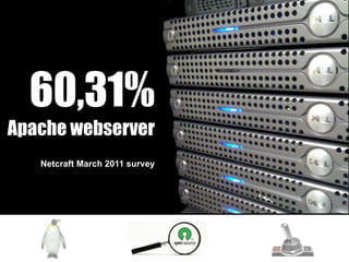 60,31%
Apache webserver
   Netcraft March 2011 survey
 