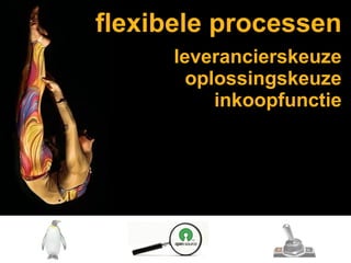 flexibele processen
      leverancierskeuze
        oplossingskeuze
           inkoopfunctie
 