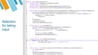 Selection
for taking
input
 