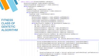 FITNESS
CLASS OF
GENTETIC
ALGORITHM
 