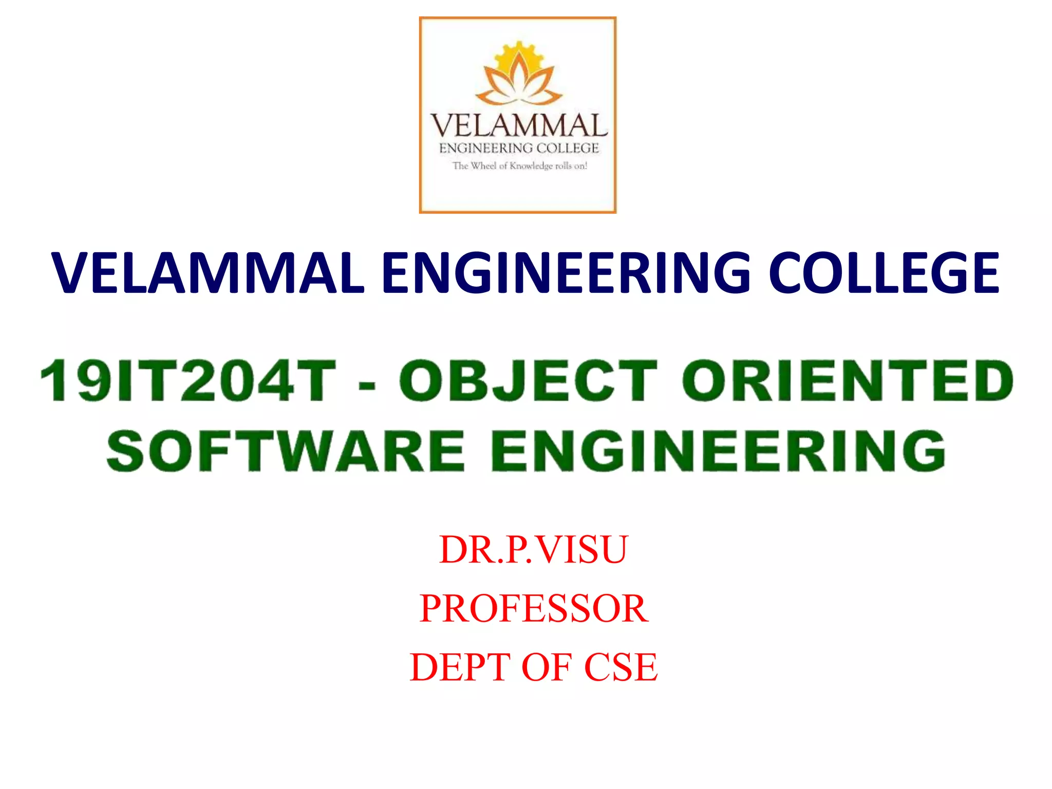 DR.P.VISU
PROFESSOR
DEPT OF CSE
VELAMMAL ENGINEERING COLLEGE
 