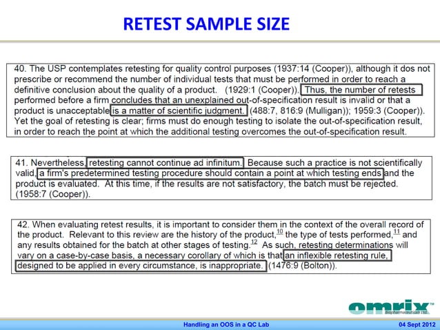 Handling an OOS in a QC Lab | PDF