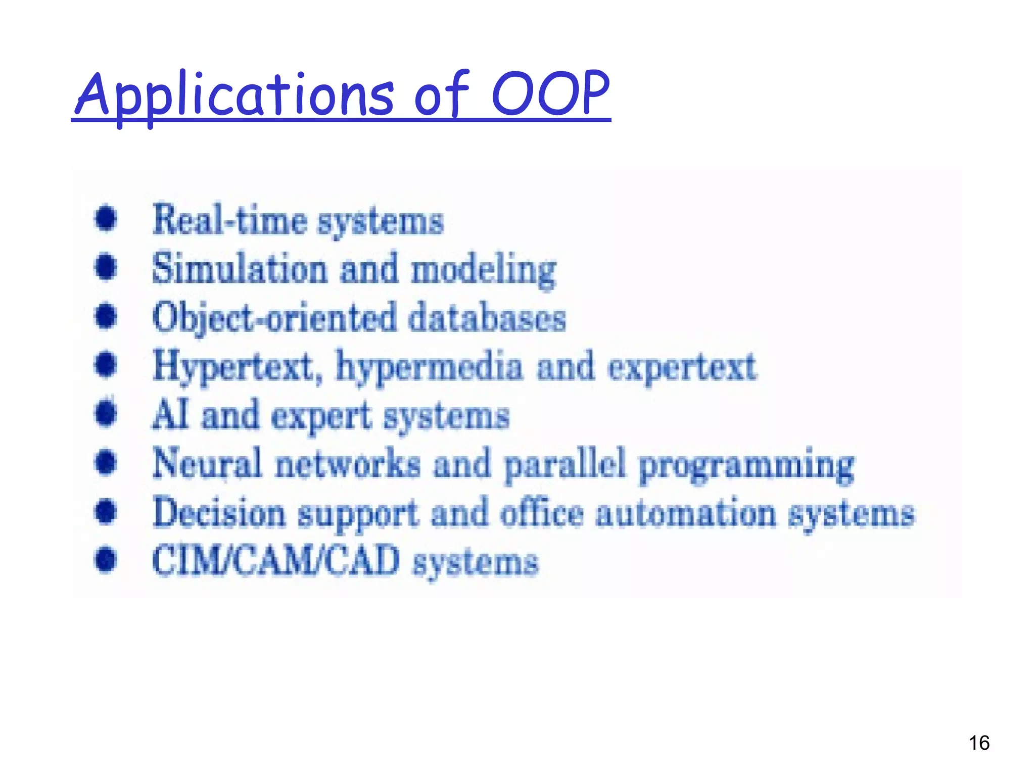 Applications of OOP
16
 