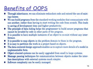 15
Benefits of OOPS
 
