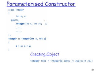 31
Parameterised Constructor
Creating Object
 