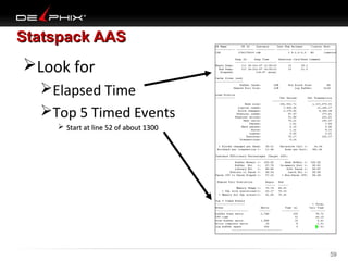 Statspack AAS

Look for
Elapsed Time
Top 5 Timed Events
 Start at line 52 of about 1300

10/18/13

59

 