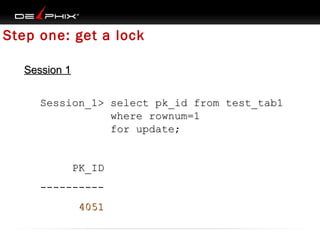 OOUG: Oracle transaction locking | PPT
