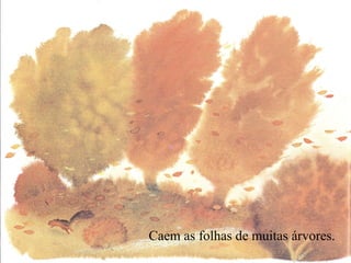 Caem as folhas de muitas árvores.