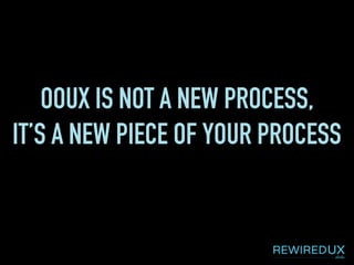 OOUX IS NOT A NEW PROCESS,
IT’S A NEW PIECE OF YOUR PROCESS
 