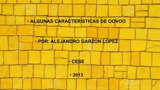• ALGUNAS CARACTERISTICAS DE OOVOO
• POR: ALEJANDRO GARZON LOPEZ
• CESE
• 2013
 