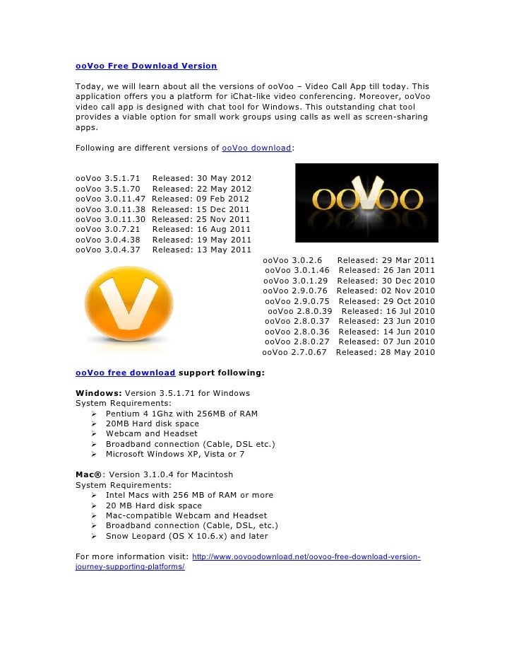 Free oovoo download for mac Free oovoo download for mac
