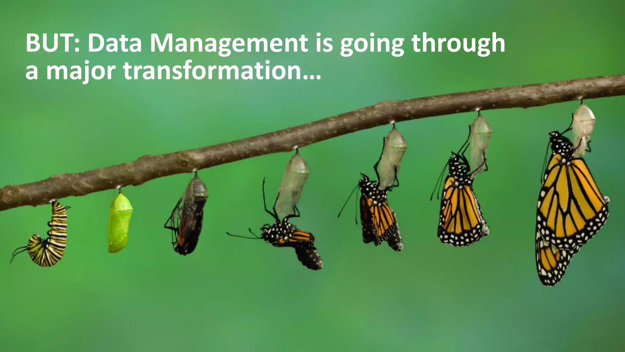 Copyright © 2017, Oracle and/or its affiliates. All rights reserved. |
BUT: Data Management is going through
a major transformation…
 