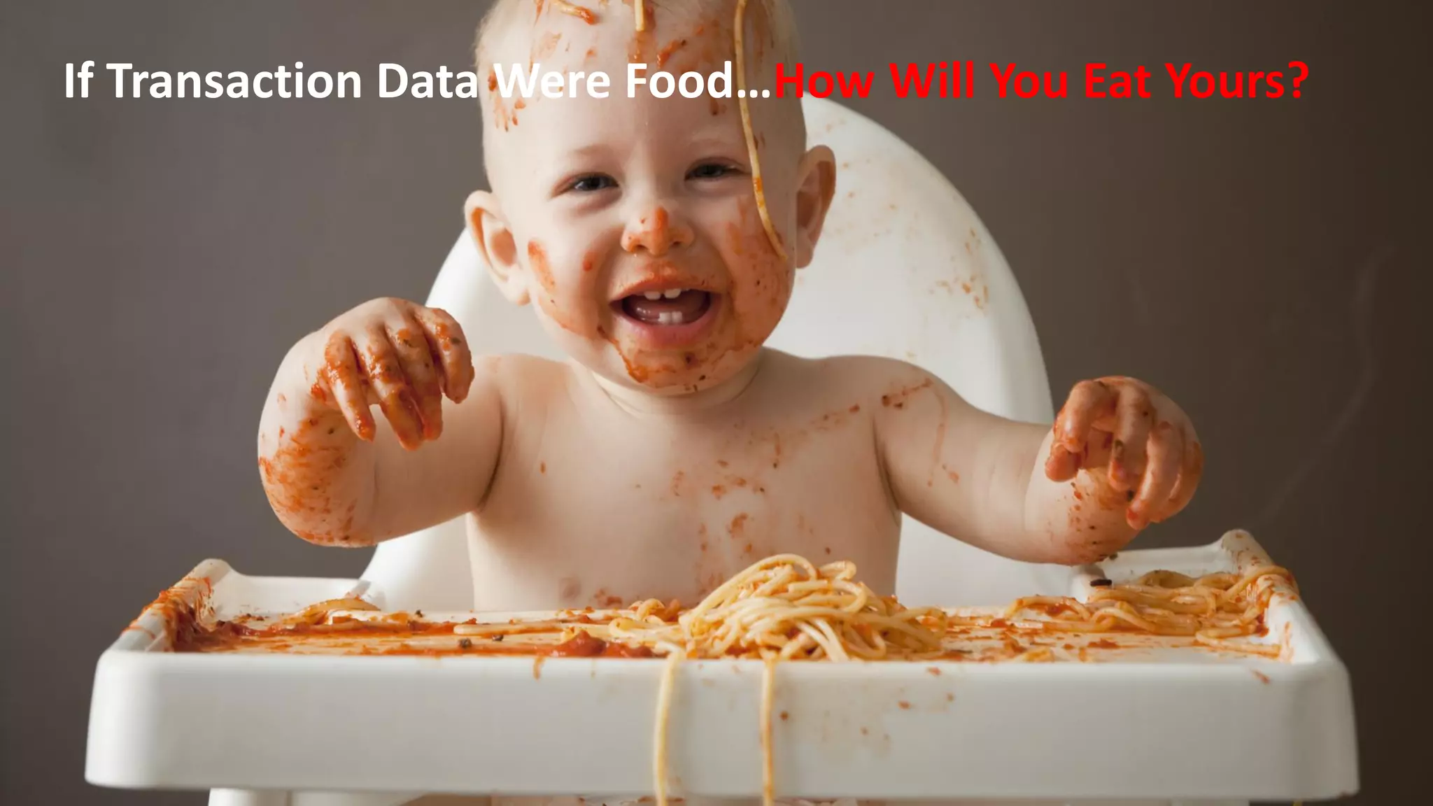 Copyright © 2017, Oracle and/or its affiliates. All rights reserved. | Oracle Confidential
If Transaction Data Were Food…How Will You Eat Yours?
 