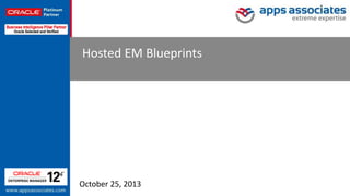 © Copyright 2013. Apps Associates LLC. 1
Hosted EM Blueprints
October 25, 2013
 