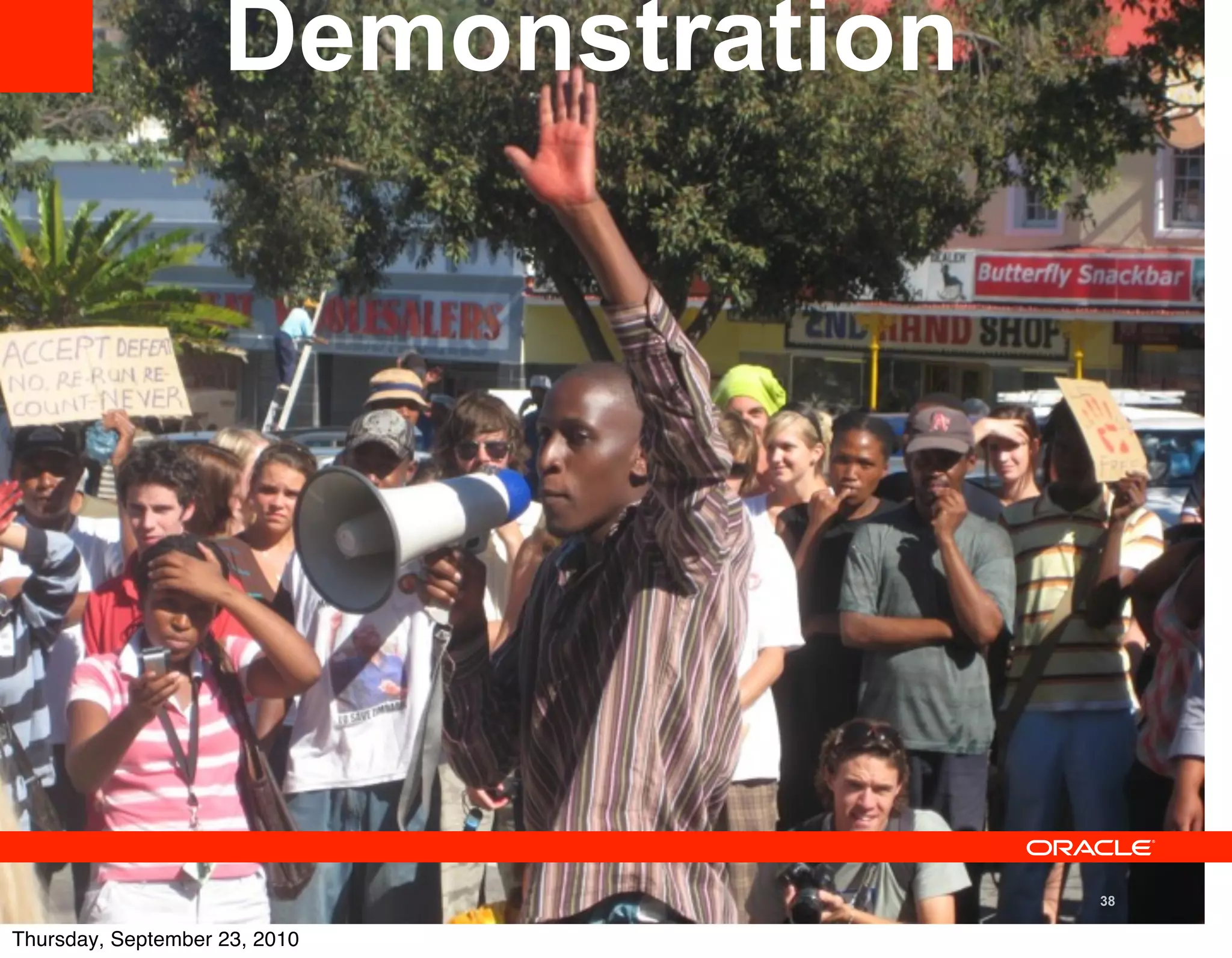 Demonstration




                                    38

Thursday, September 23, 2010
 