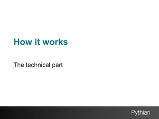 How it works
The technical part

 