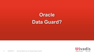 Get the Most out of Oracle Data Guard!6 9/29/2017
Oracle
Data Guard?
 