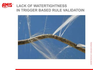 LACK OF WATERTIGHTNESS
IN TRIGGER BASED RULE VALIDATOIN
 