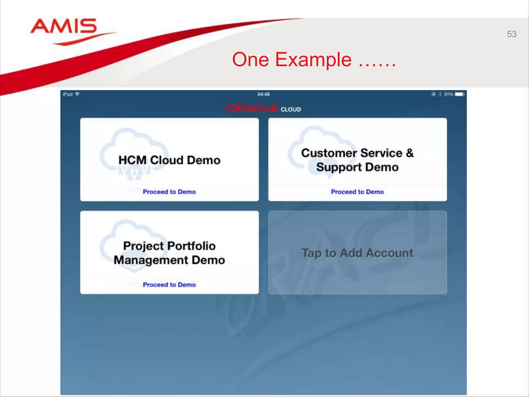 53 
One Example …… 
 