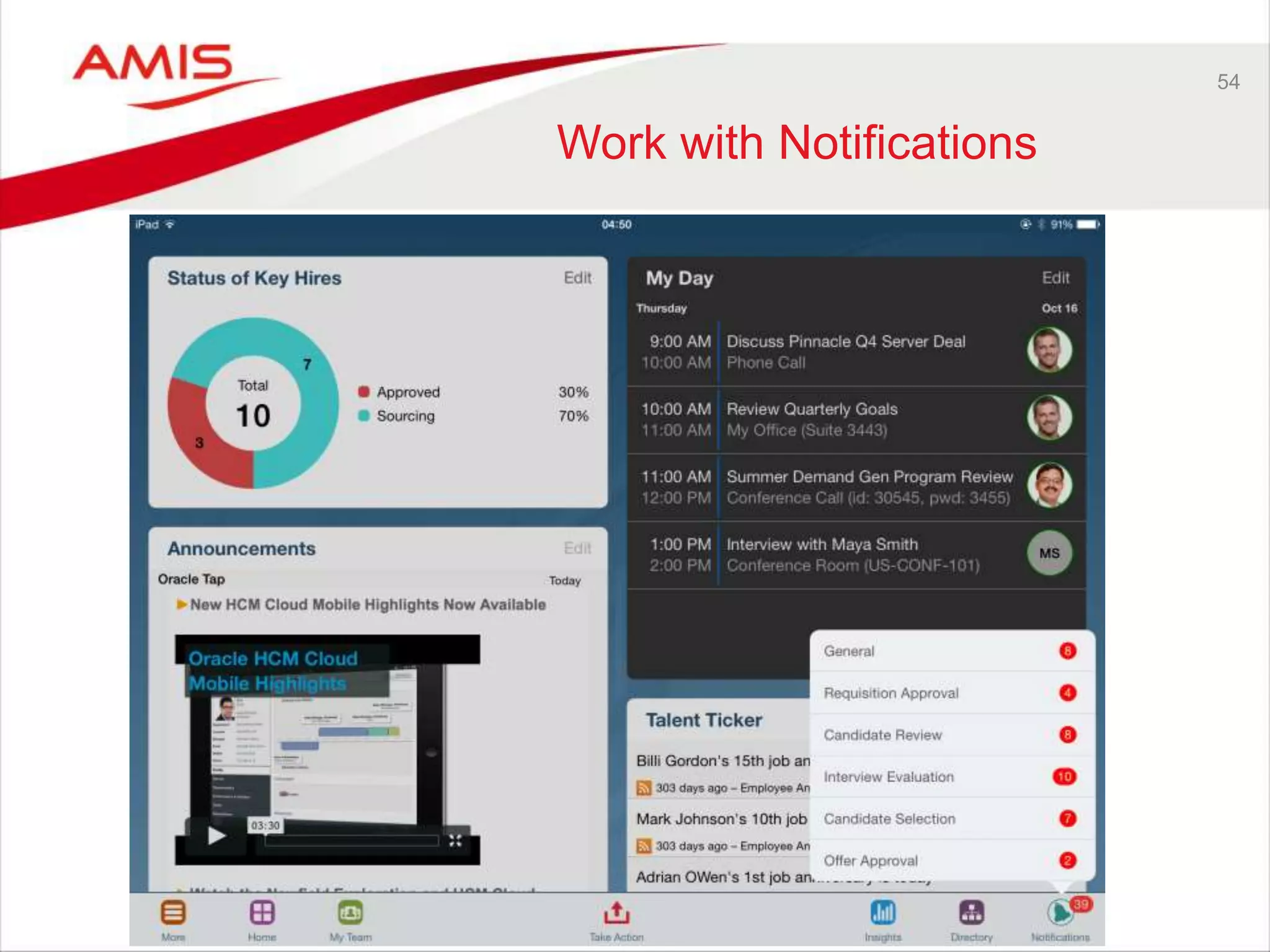 54 
Work with Notifications 
 