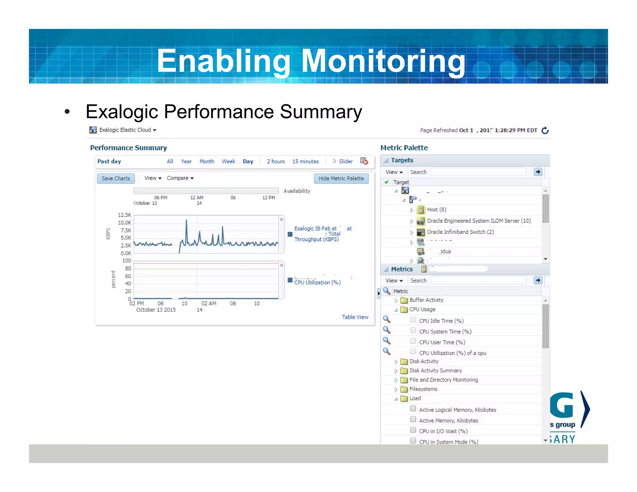 • Exalogic Performance Summary
Enabling Monitoring
 
