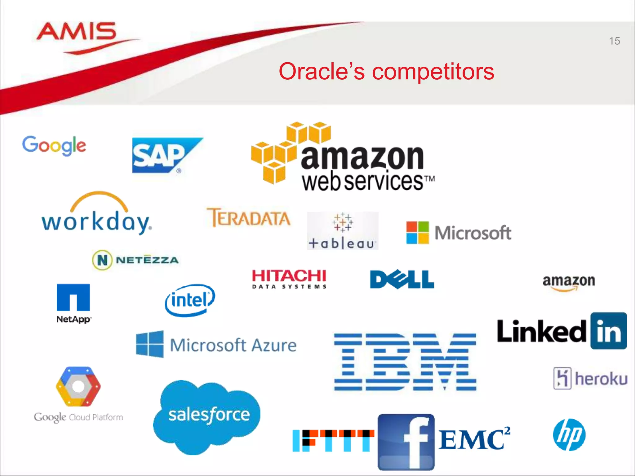 15
Oracle’s competitors
 