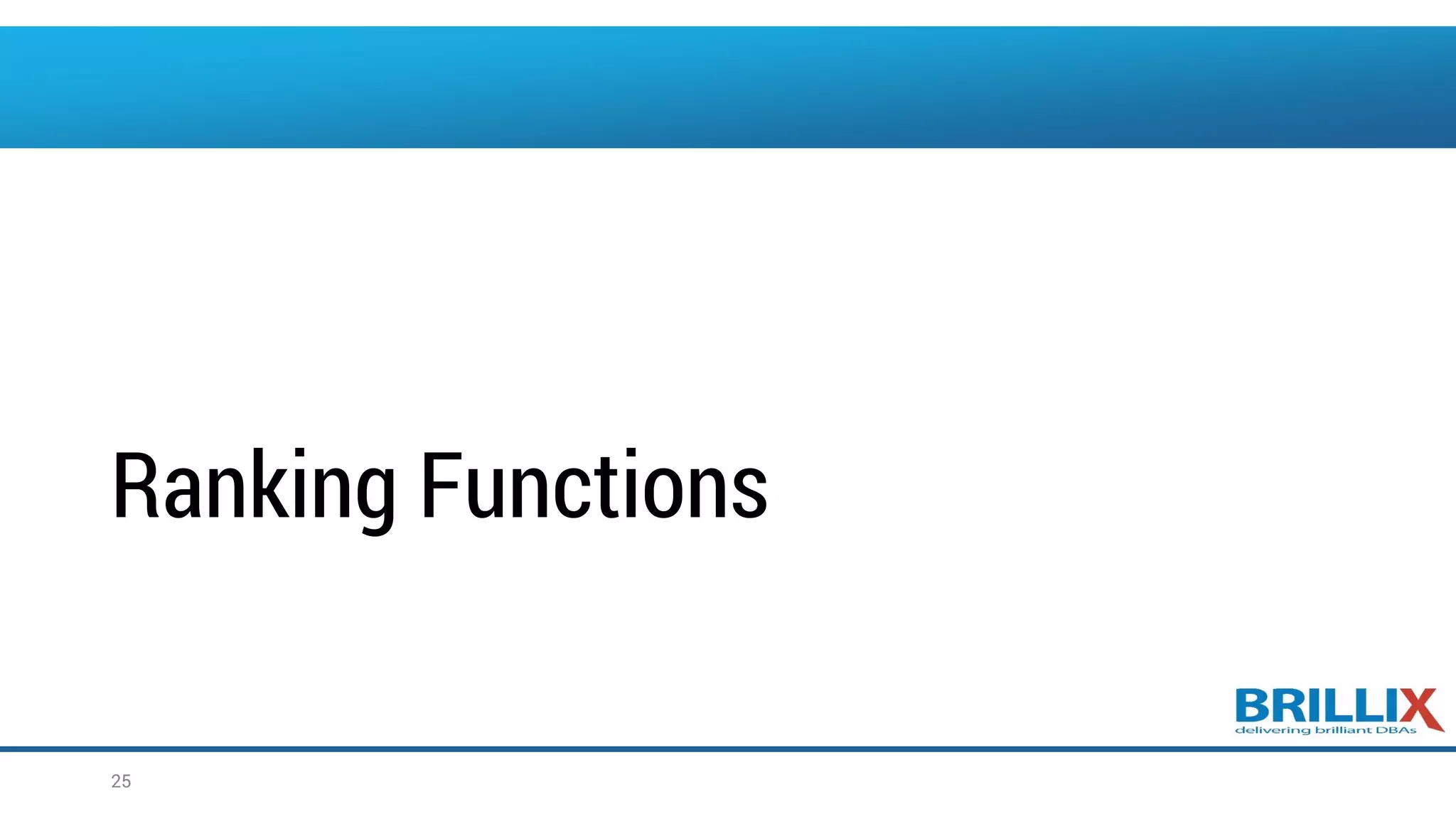 Ranking Functions 25 