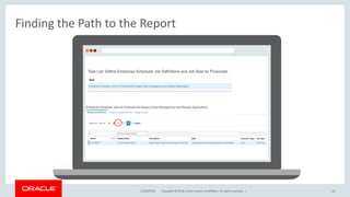 Copyright © 2018, Oracle and/or its affiliates. All rights reserved. |
Finding the Path to the Report
12/18/2018 16
 