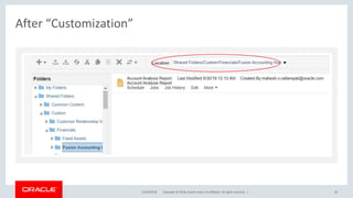 Copyright © 2018, Oracle and/or its affiliates. All rights reserved. |
After “Customization”
12/18/2018 20
 