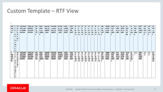Copyright © 2018, Oracle and/or its affiliates. All rights reserved. |12/18/2018 Confidential – Oracle Restricted 25
Custom Template – RTF View
 