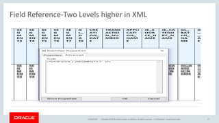 Copyright © 2018, Oracle and/or its affiliates. All rights reserved. |12/18/2018 Confidential – Oracle Restricted 27
Field Reference-Two Levels higher in XML
 