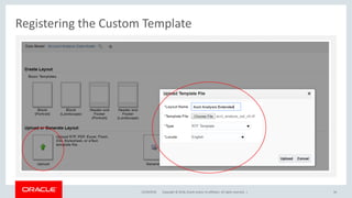 Copyright © 2018, Oracle and/or its affiliates. All rights reserved. |
Registering the Custom Template
12/18/2018 34
 