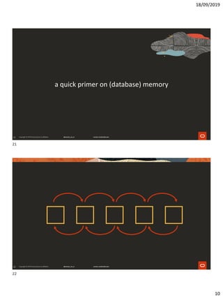 18/09/2019
10
21
a quick primer on (database) memory
22
21
22
 