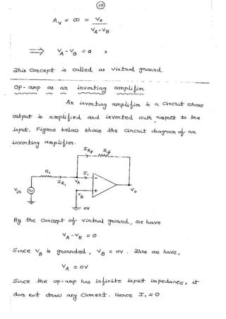 Op-Amp-Notes with derivation of integrator,differentiator