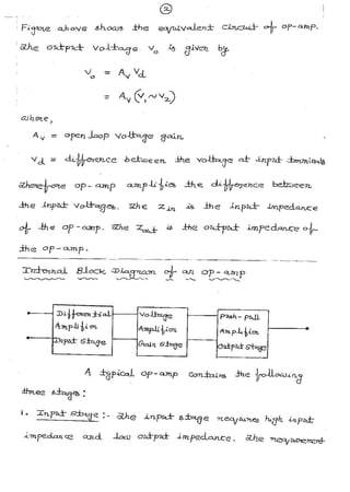 Op-Amp-Notes with derivation of integrator,differentiator