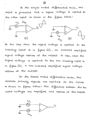 Op-Amp-Notes with derivation of integrator,differentiator