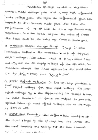 Op-Amp-Notes with derivation of integrator,differentiator