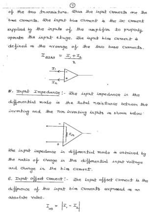 Op-Amp-Notes with derivation of integrator,differentiator