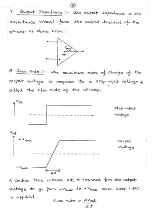 Op-Amp-Notes with derivation of integrator,differentiator