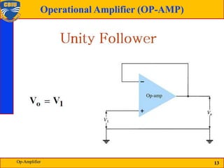 13
Operational Amplifier (OP-AMP)
13
Op-Amplifier
 