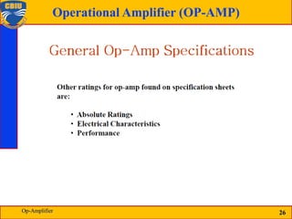 26
Operational Amplifier (OP-AMP)
26
Op-Amplifier
 