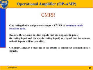29
Operational Amplifier (OP-AMP)
29
Op-Amplifier
 