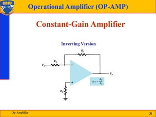 31
Operational Amplifier (OP-AMP)
31
Op-Amplifier
 