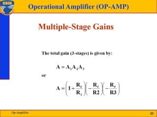 33
Operational Amplifier (OP-AMP)
33
Op-Amplifier
 