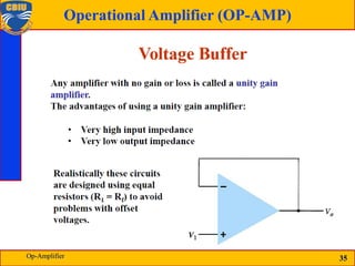35
Operational Amplifier (OP-AMP)
35
Op-Amplifier
 