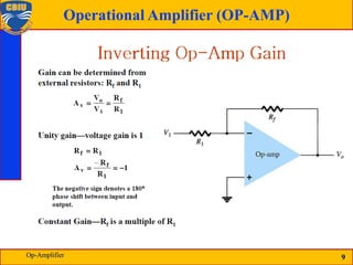 9
Operational Amplifier (OP-AMP)
9
Op-Amplifier
 