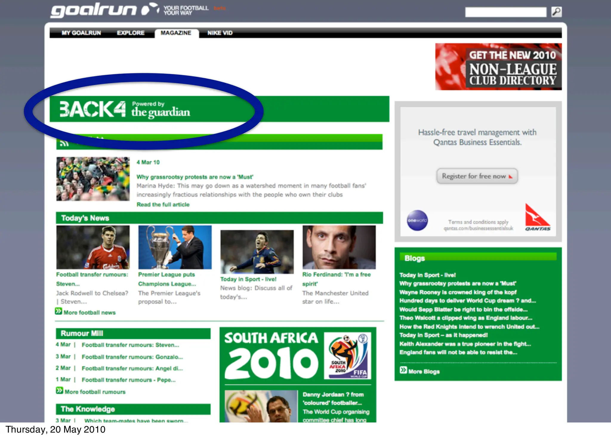 Thursday, 20 May 2010
 