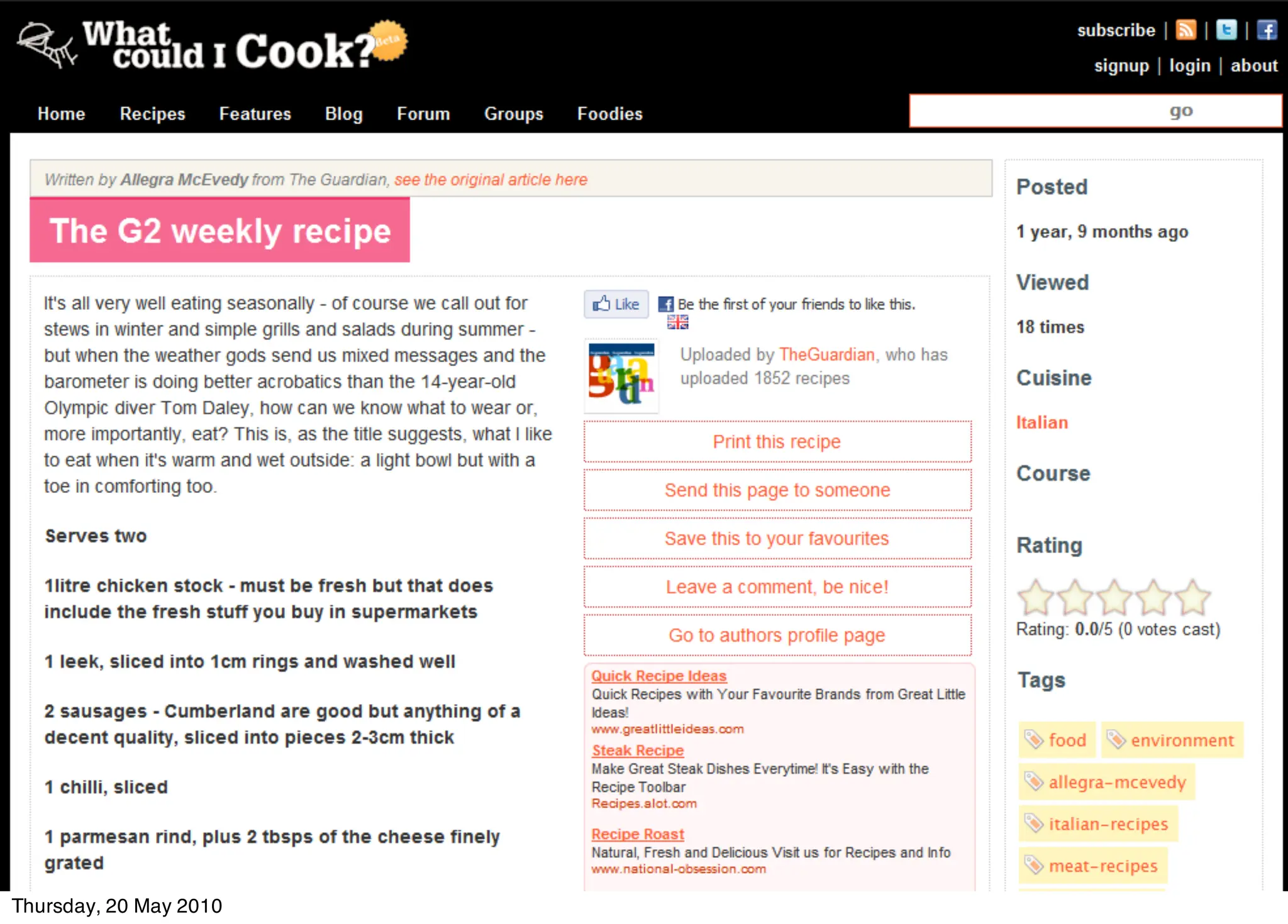 Thursday, 20 May 2010
 