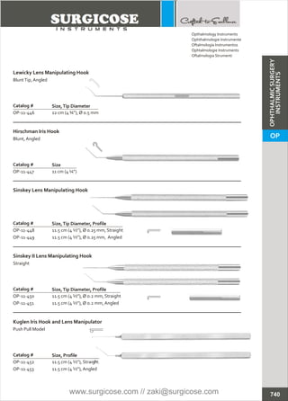 OPHTHALMIC SURGERY INSTRUMENTS [SURGICOSE] | PDF