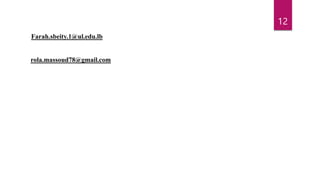 12
rola.massoud78@gmail.com
Farah.sbeity.1@ul.edu.lb
 